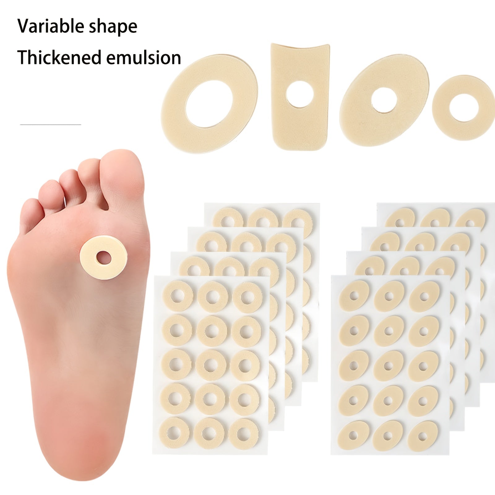 Unisex Latex Callus Foot Pads Set 60/90/150pcs for Heel Care Hiking