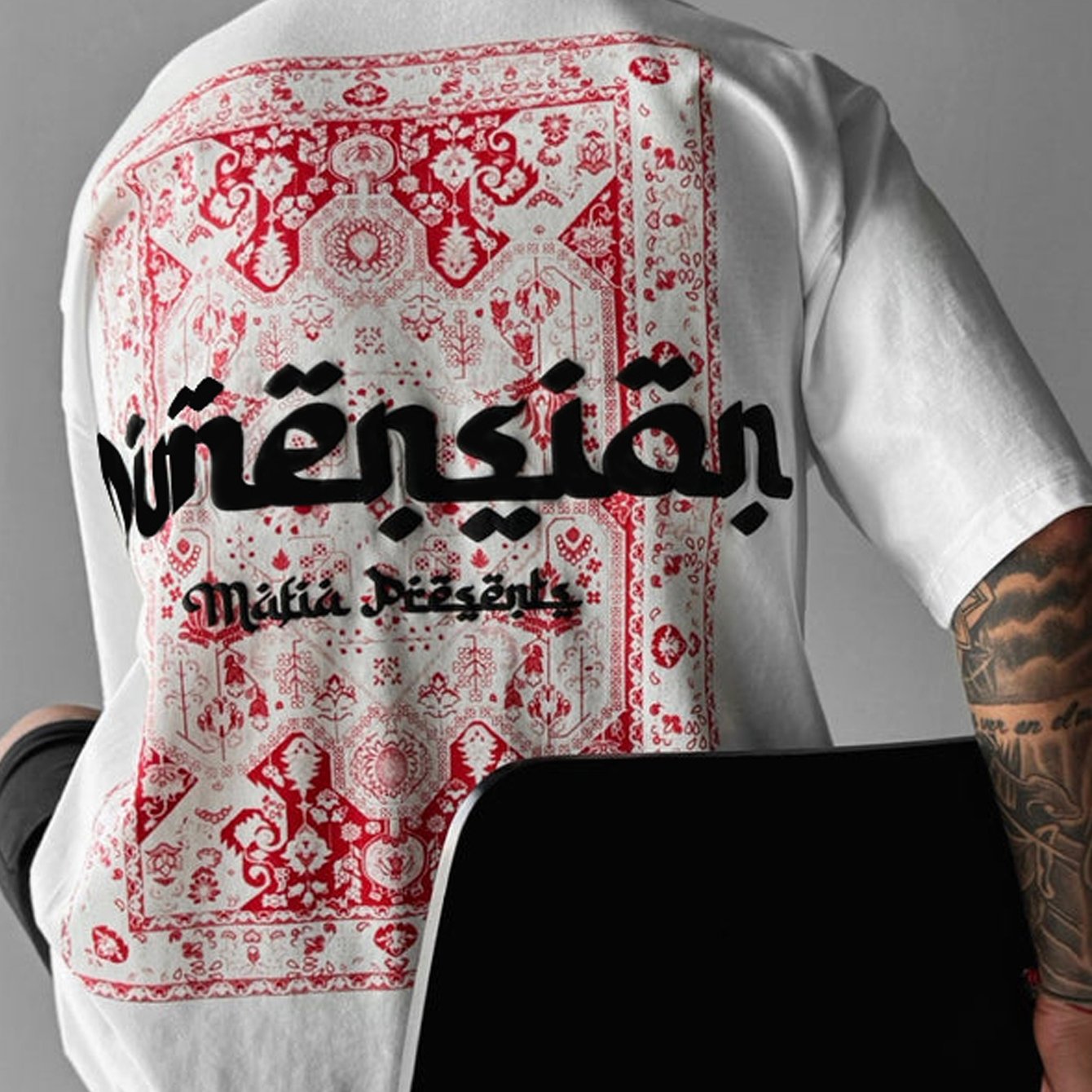 Camiseta de manga corta para hombre de poliéster con patrón de retrato y ligera elasticidad para verano