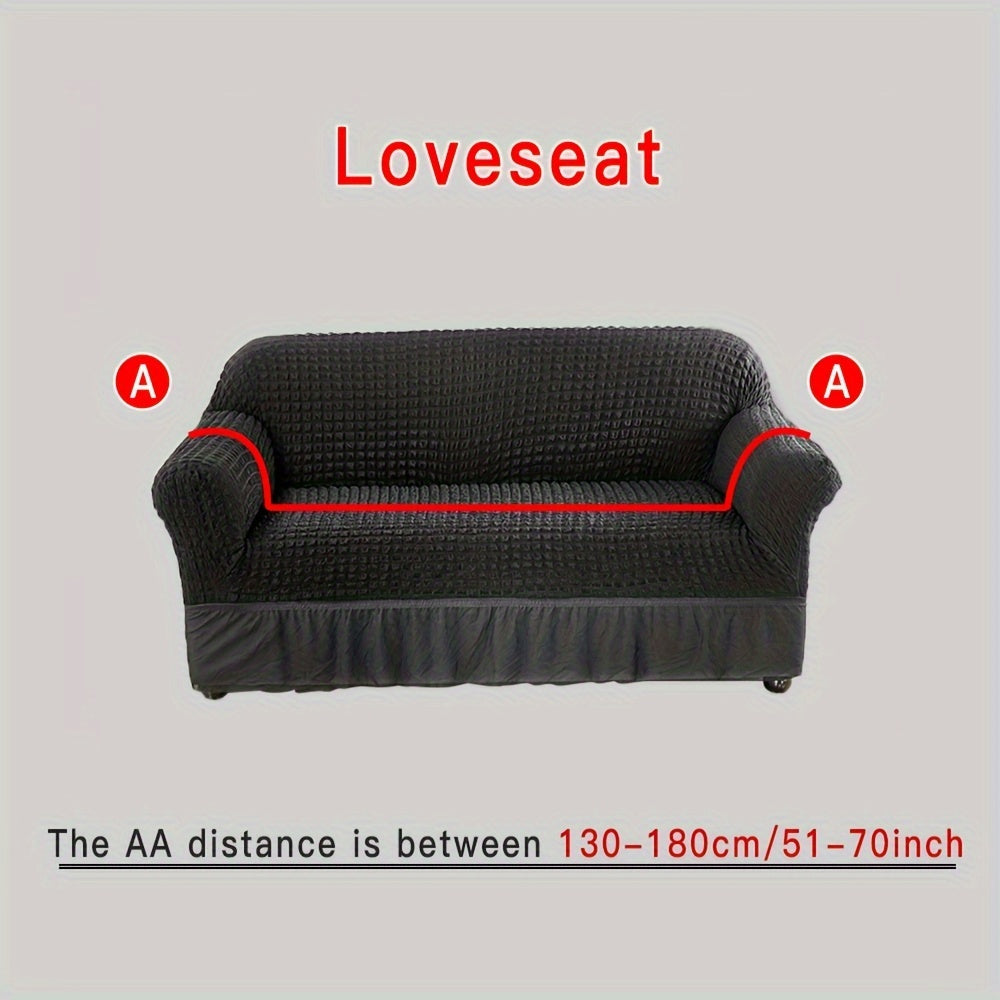 Beige Elastic Sofa Cover Fits All Sizes Machine Washable Living Room