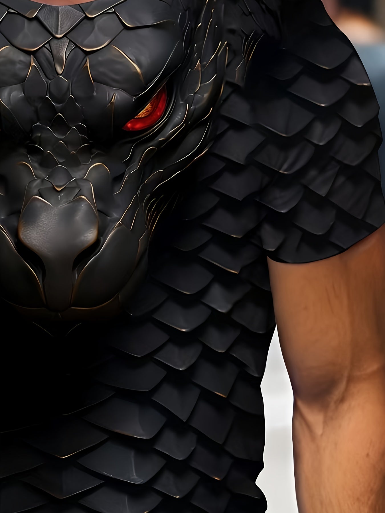 Мужская футболка большого размера с коротким рукавом, 3D-змеиный узор, летняя трикотажная полиэстеровая