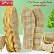 Unisex Breathable Bamboo Insole Comfort Pads 2 Pairs, Wear-Resistant