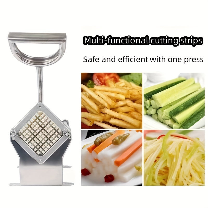 Commercial Aluminum French Fry Cutter with Stainless Steel Blades, Multi-Function Potato Slicer