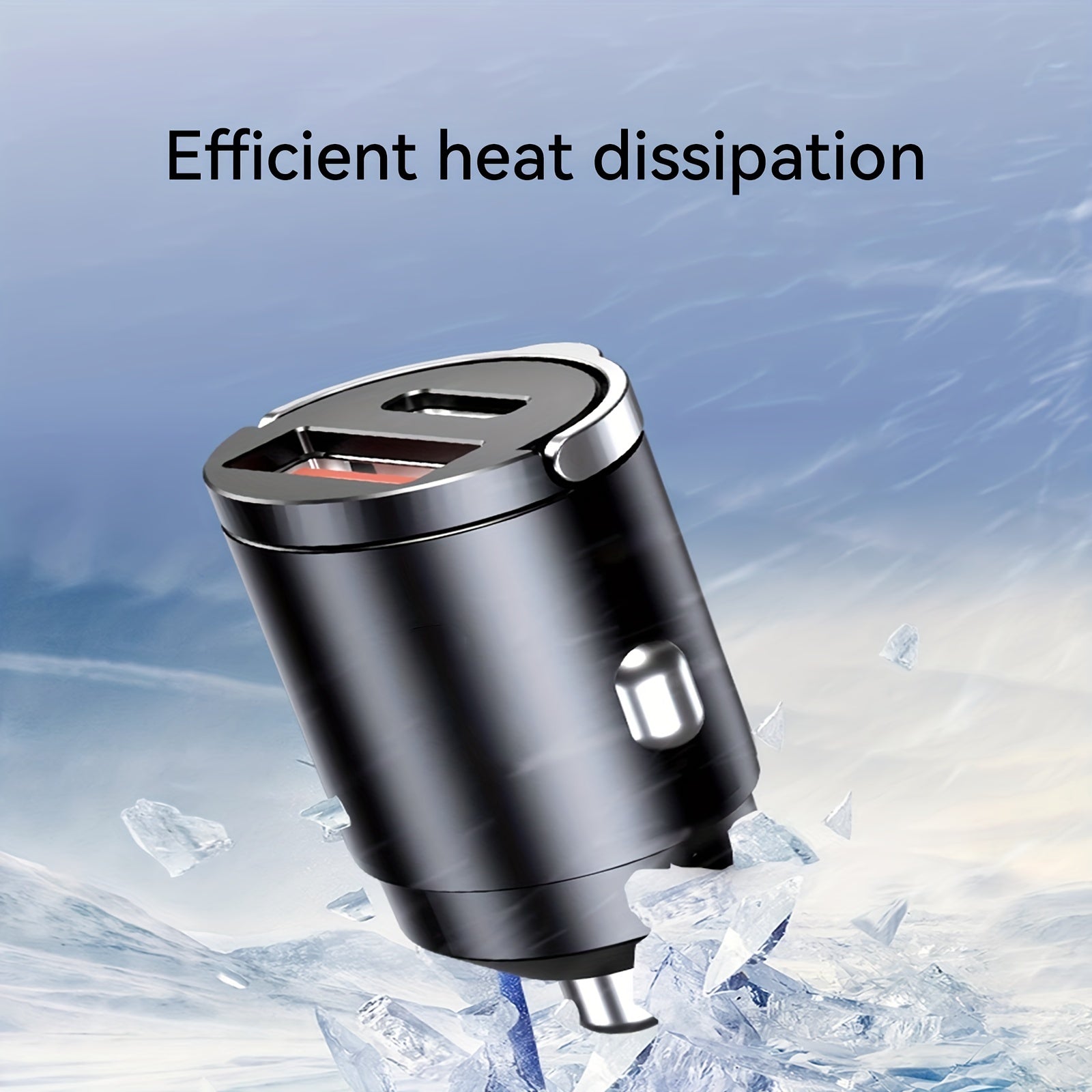 Mini USB Car Charger Dual Port 100W Fast Charging Metal Finish