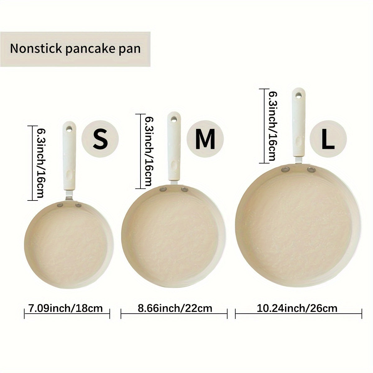 Gaz, elektr va induksiya uchun bej Maifan toshi va yog'och tutqichli yopishmaydigan krepe panlar to'plami