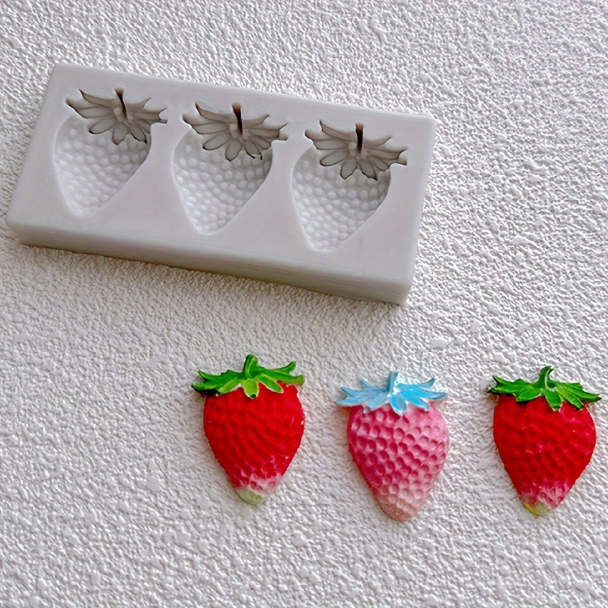 Three-Consecutive Strawberry Silicone Mold for Candles, Chocolates, Resin Crafts