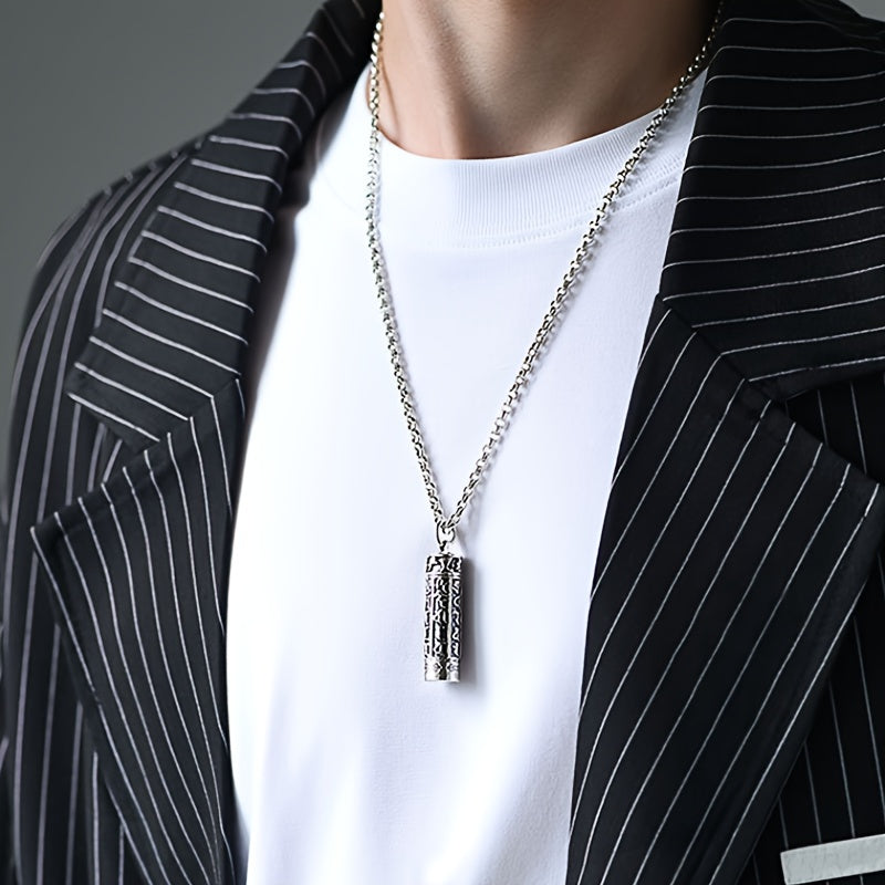 Mysterious Six-Character Pendant Necklace Silver Jewelry for Women