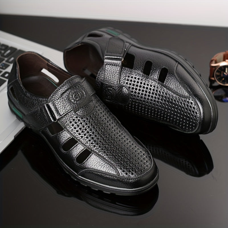 Sandalias de playa para hombre de verano, casuales, de punta cerrada, con suela de goma perforada para senderismo