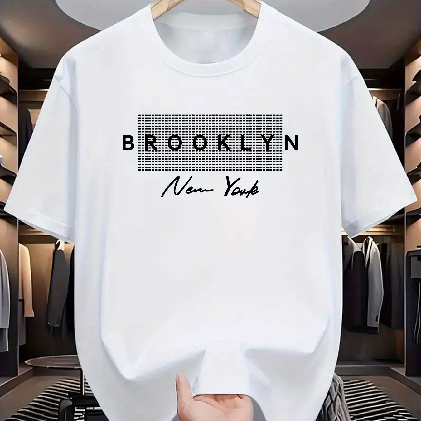 Camiseta de manga larga negra para hombre, de poliéster, con patrón geométrico, verano, casual, ajuste regular