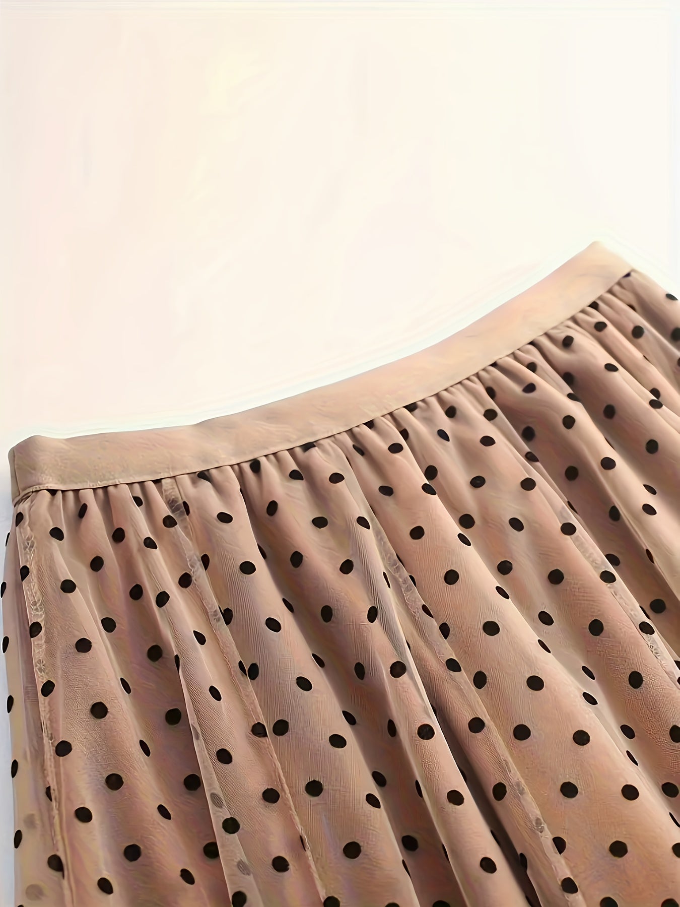 Plus Size Polka Dot Sheer Skirt Lightweight Polyester Flared Summer Beach Cover-Up