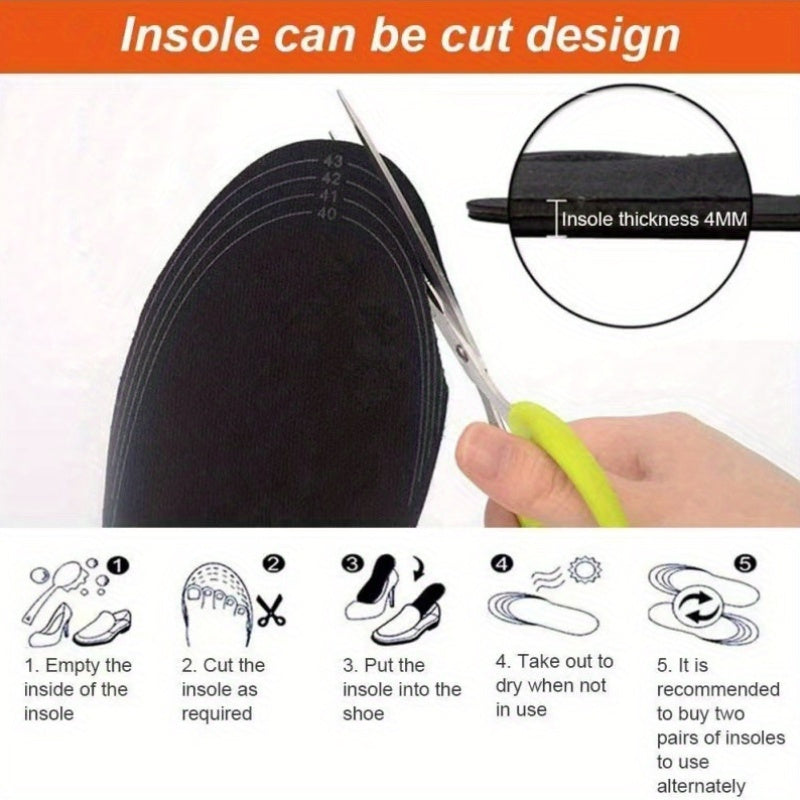 USB Heated Shoe Insoles Wireless Foot Warmers for Outdoor Activities