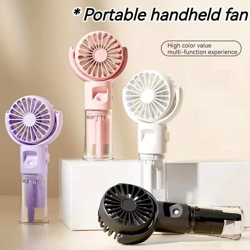 Rechargeable Handheld Spray Fan and Facial Steamer for Travel and Outdoor Use