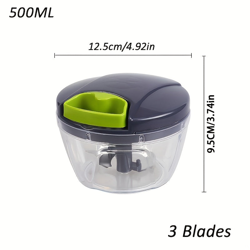 Uy oshxonasiga mo'ljallangan qo'lda go'sht maydalagich, kesgich, sarimsoq maydalagich, bosish maydalagich, sabzavot maydalagich, chili piyoz kesuvchi - RV va uy oshxonalari uchun ko'p maqsadli asbob.