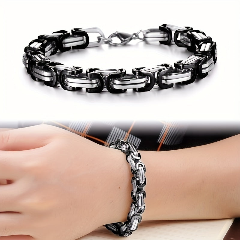 Men's Stainless Steel Chain Bracelet 21cm Hip Hop Jewelry Classic Fashion
