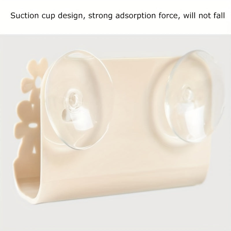 Wall Mounted Plastic Soap and Sponge Holder with Suction Cup for Kitchen Bathroom