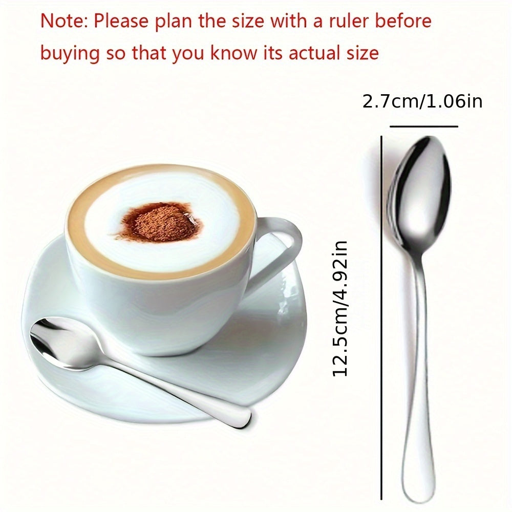 Set of 8 Stainless Steel Mini Coffee Spoons for Tea Desserts and Dining