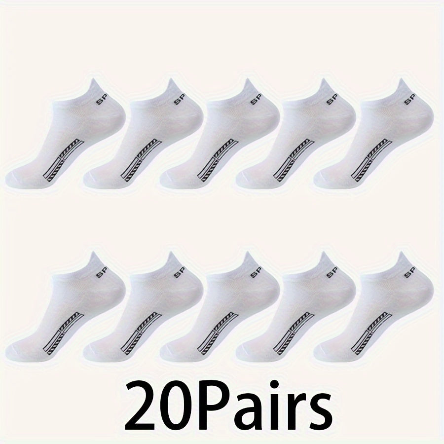 10 Pairs Unisex Low-Cut Breathable Cotton Sport Socks for Outdoor Activities