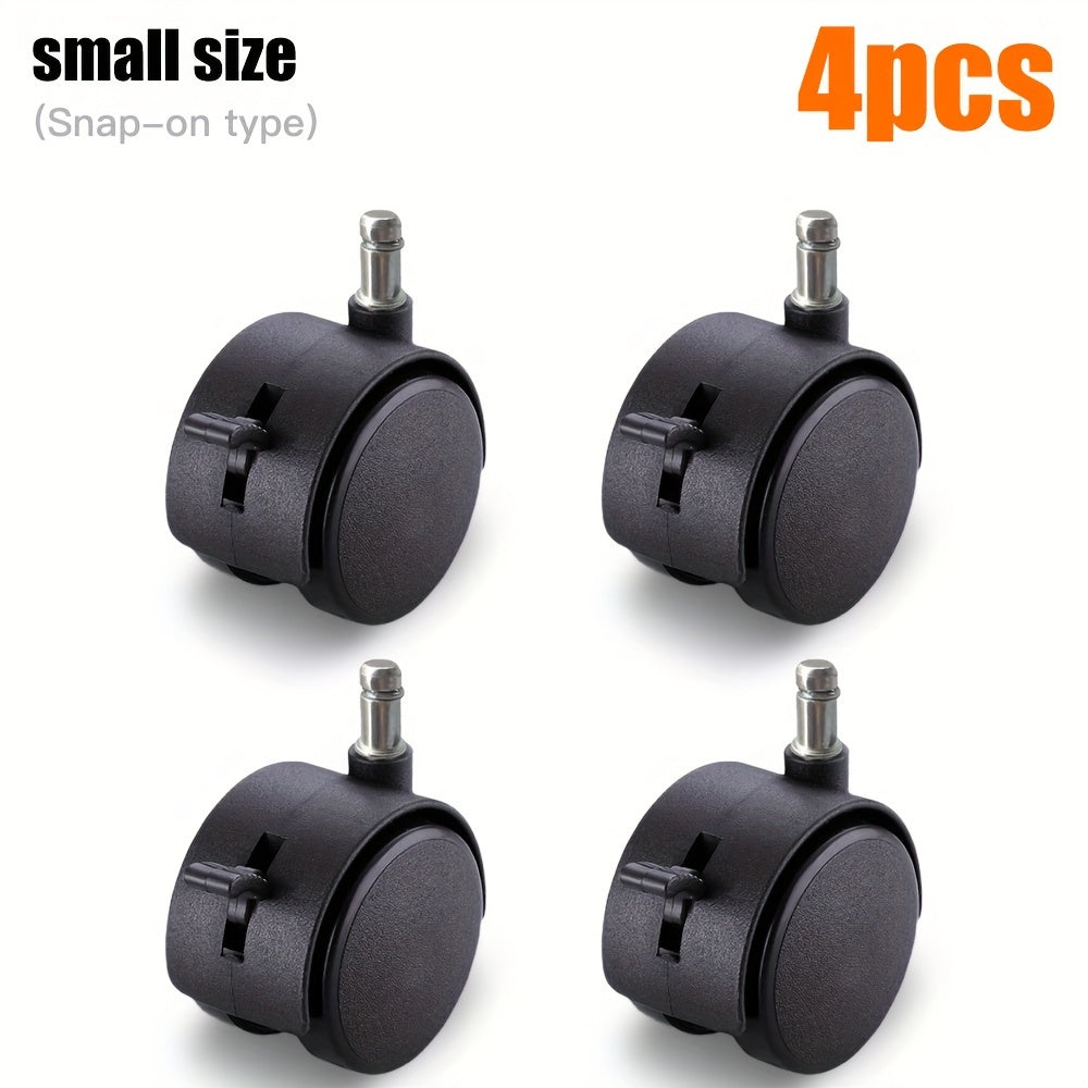 2 yoki 4 dona qora naylon ofis va o'yin kreslolarining oyoq rulolari, qulflash tormoz bilan