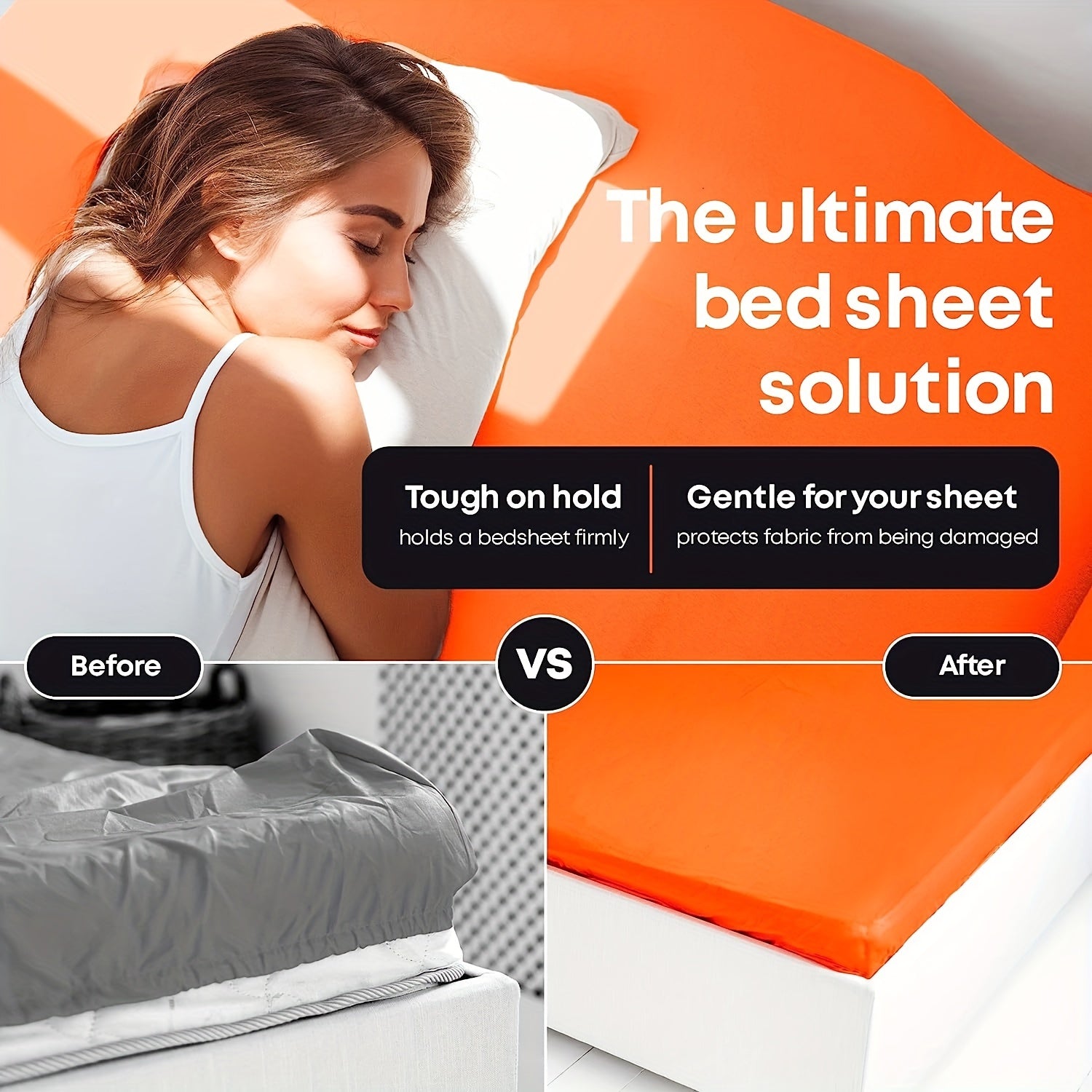 Adjustable Bed Sheet Straps for Secure Fitted Sheets, 4 Pieces