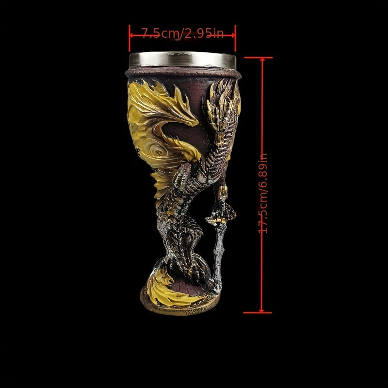 Кружка для вина в стиле средневекового дракона 7oz из нержавеющей стали готический сувенирный подарок