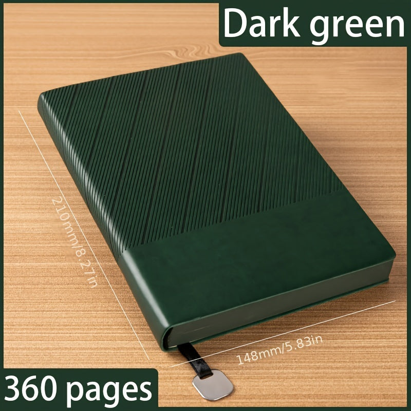 Faux Leather A5 Notebook with Pattern Squared Ruling Soft Cover Bookmark