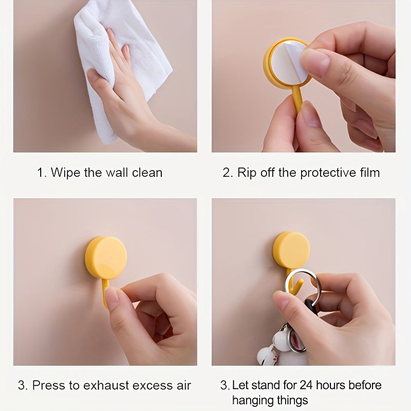 10 Pack Adhesive Hooks for Keys Coats Towels and Decor