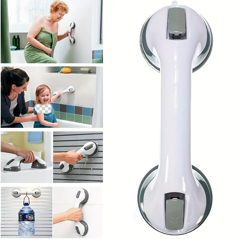 Shower Handle Non-Slip Bathroom Grab Bar Vacuum Cup Support Plastic