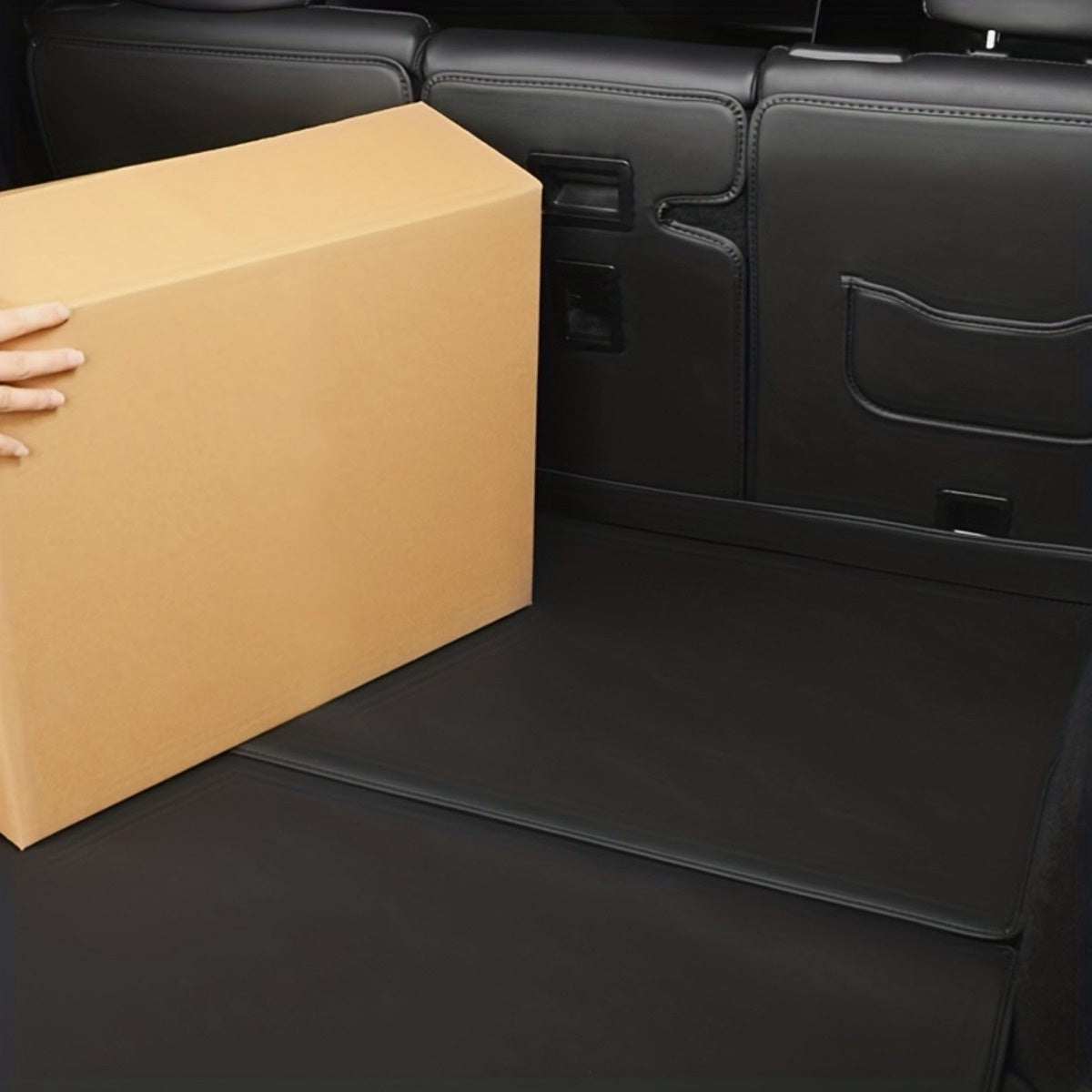 Car Trunk Mat Waterproof Leather Cargo Liner for Model Y with Raised Edges