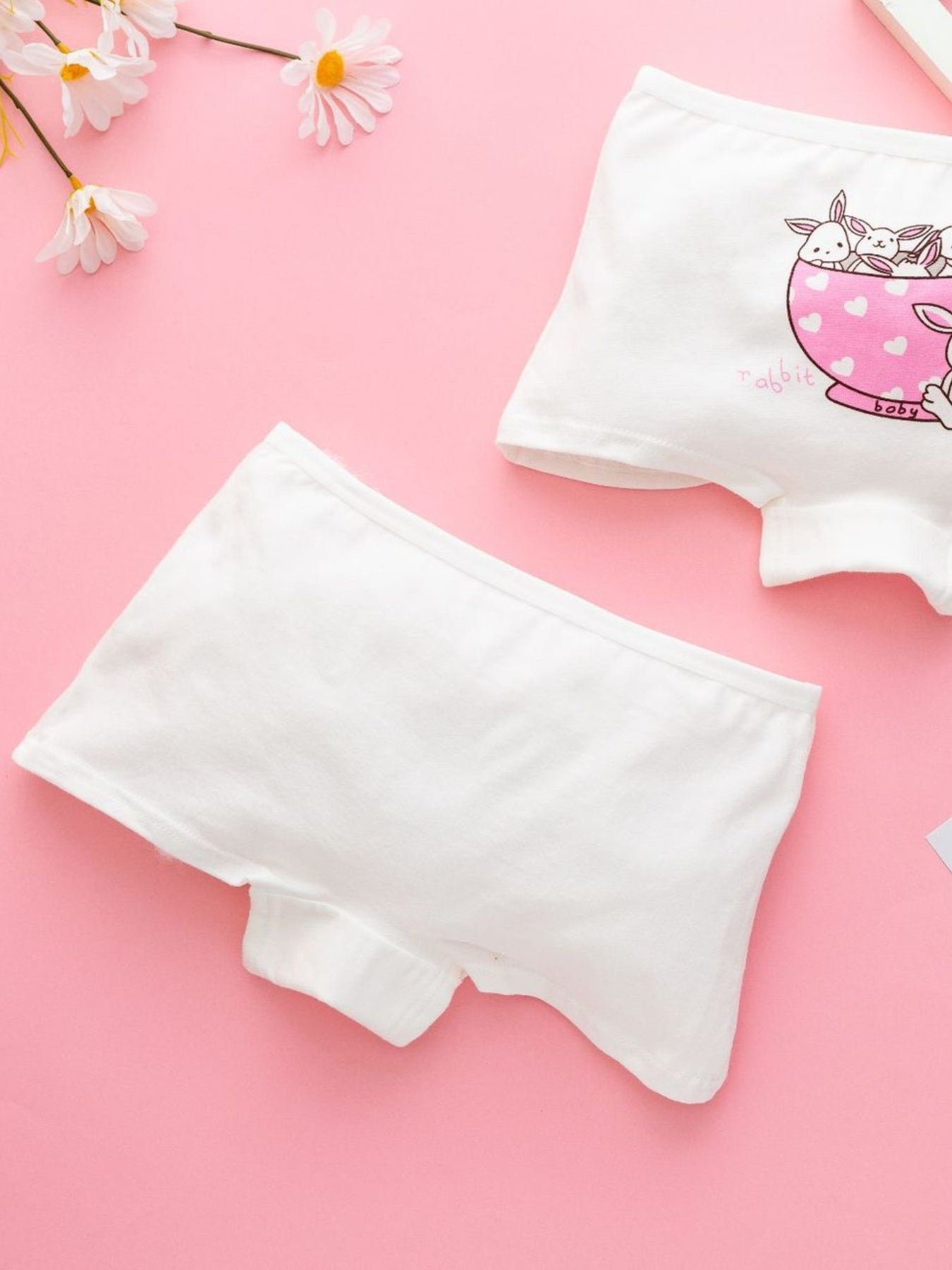 Girls' Cotton Boxer Briefs 4-Pack Soft Breathable Stretchy Underwear for Kids