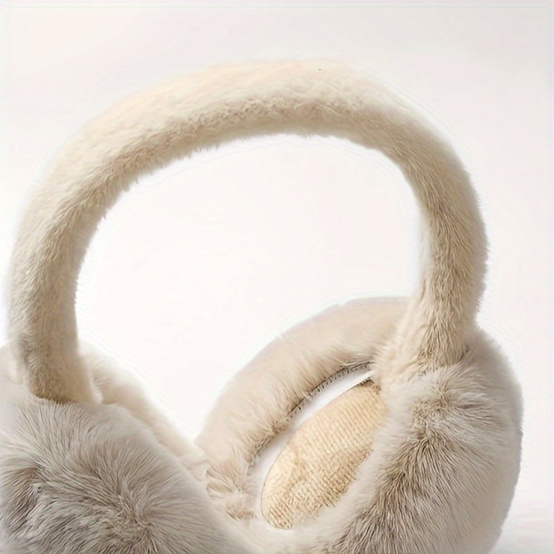 Women's Winter Earmuffs Soft Polyester Fleece Foldable Adjustable Warm Accessories