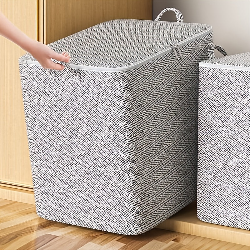 Foldable Zippered Storage Bag for Clothing and Bedding, Colorful Closet Organizer