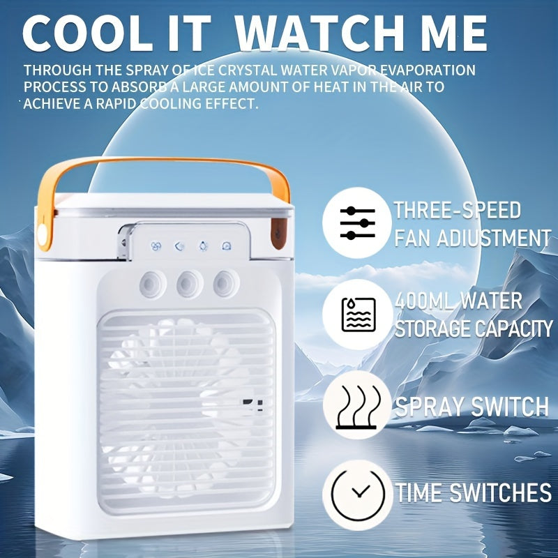 Portable Desktop Silent Fan with Adjustable Speed and 400ml Water Tank