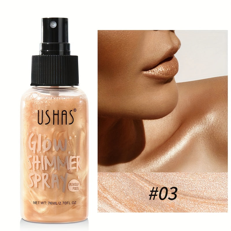Waterproof Liquid Highlighter for Face and Body Long-Lasting Radiance Glitter Spray for Festivals