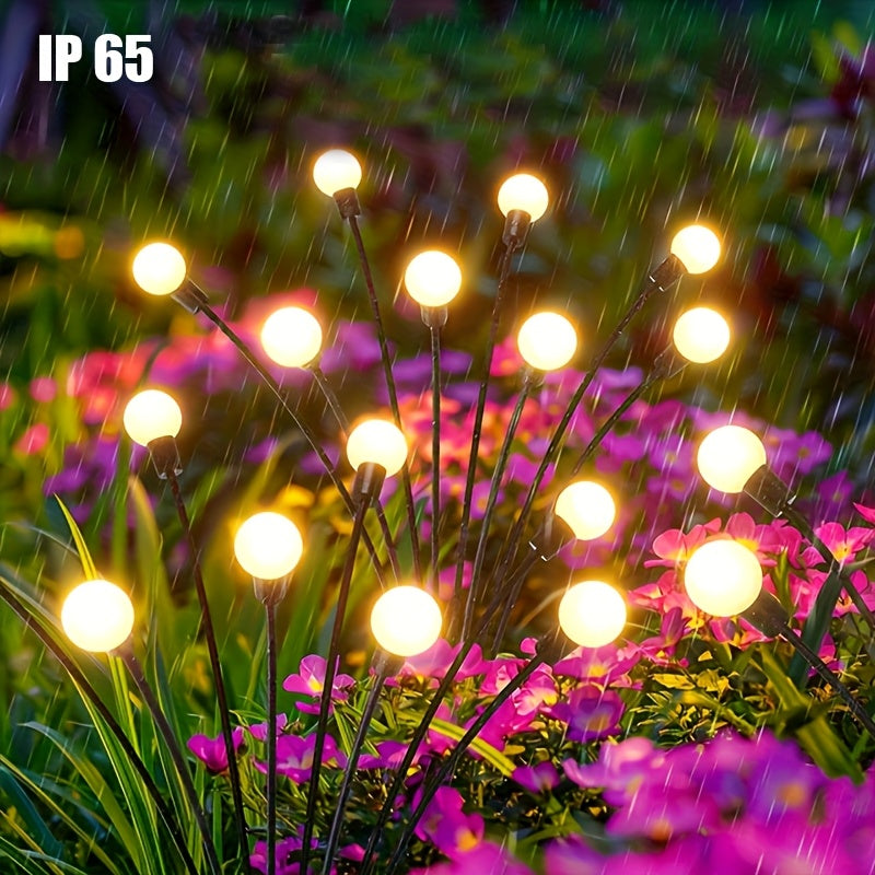 Solar Garden Lights 12 LED Solar Firefly Outdoor Decorative Waterproof Pathway Lawn Yard Patio Warm Multicolor
