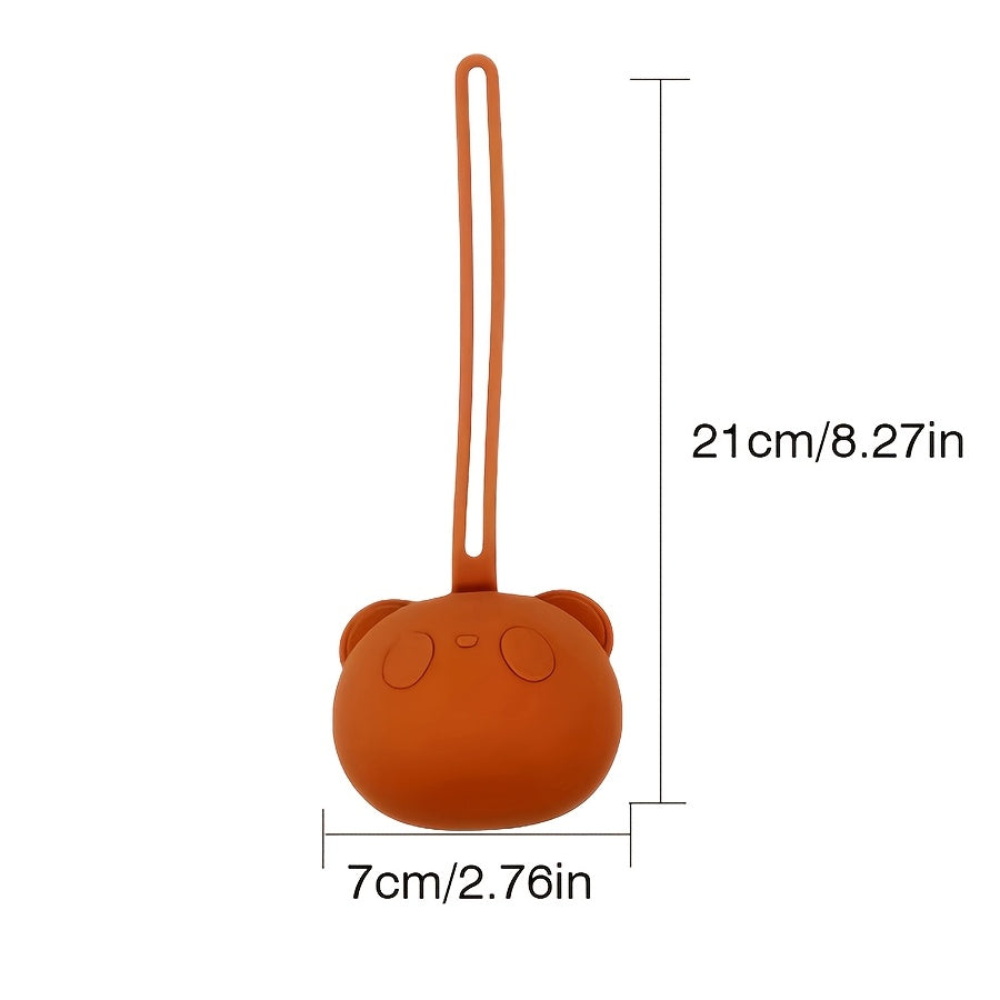 Sujetabiberón de silicona con cadena para todos los tamaños, forma de oso, estuche de almacenamiento seguro