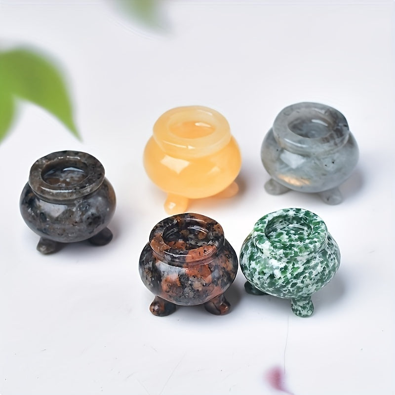 Натуральный подставка для благовоний из кварцевого кристалла с энергетическими камнями для домашнего декора