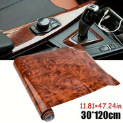 Adhesivo de vinilo con textura de madera para interior de coche, película adhesiva universal para automóviles