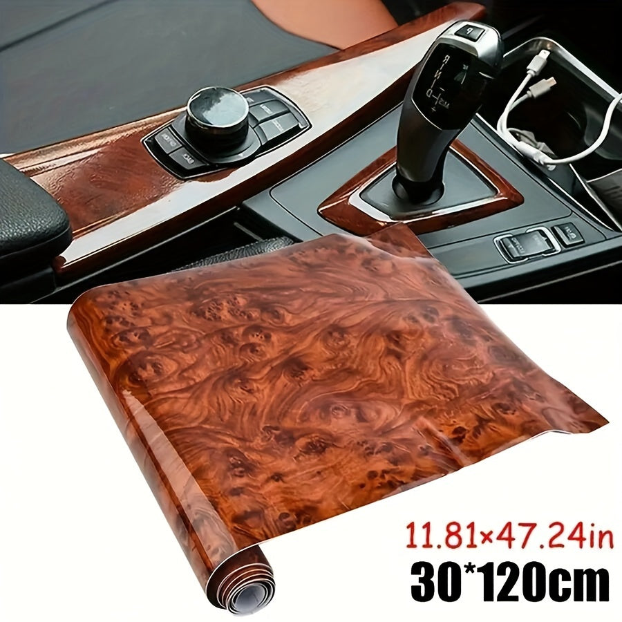 Adhesivo de vinilo con textura de madera para interior de coche, película adhesiva universal para automóviles
