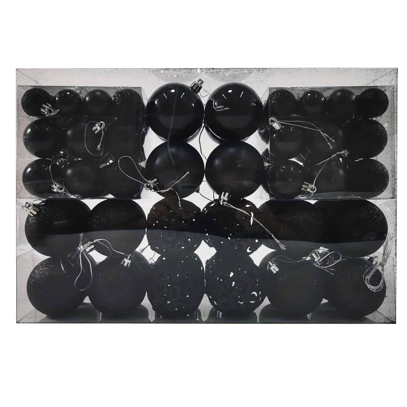 Set de 100 bolas de Navidad de plástico irrompibles en caja de regalo