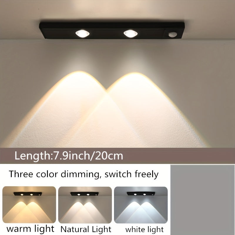 Motion Sensing LED Night Light with Magnetic Self-Adhesive USB Rechargeable Adjustable Color