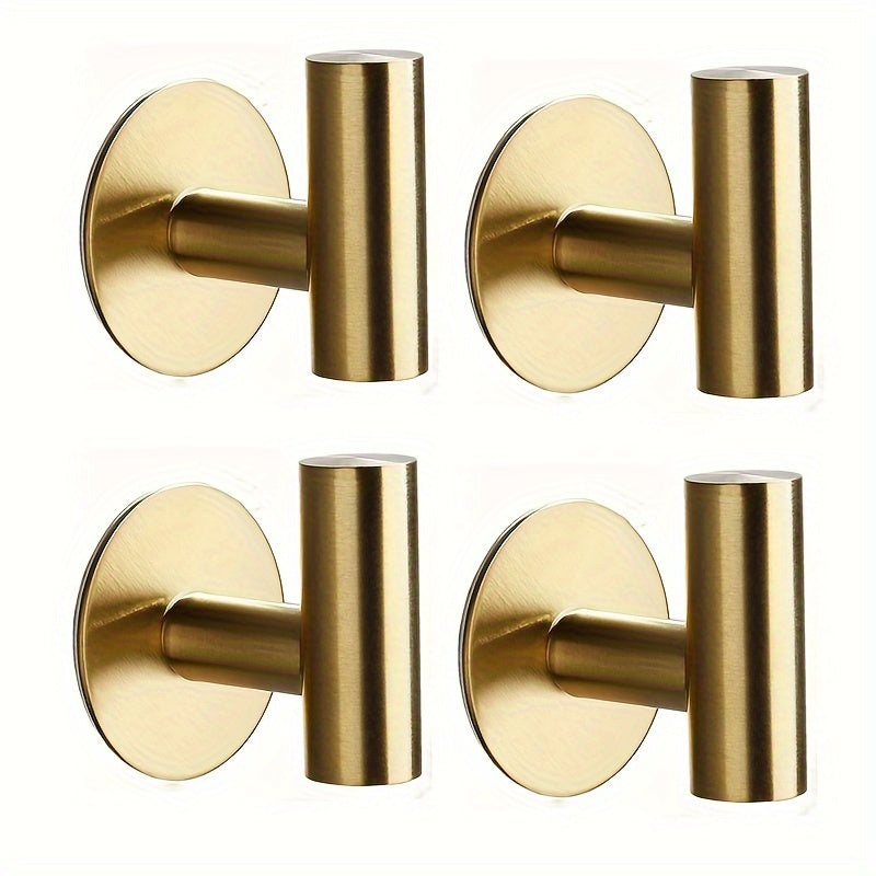 4pcs Modern Metal Self-Adhesive Towel Hooks for Bathroom Kitchen Home