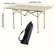 Outdoor Folding Table Stainless Steel Casual Sea-Colored