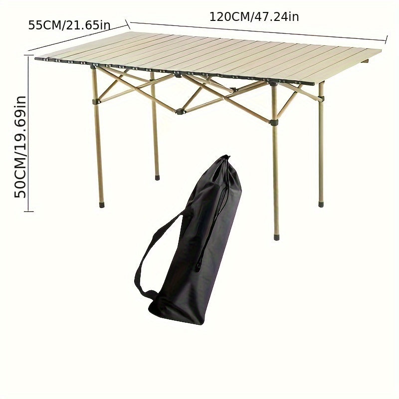 Outdoor Folding Table Stainless Steel Casual Sea-Colored