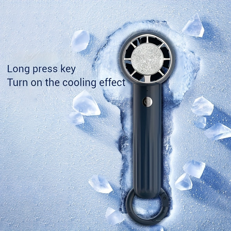 Портативный вентилятор с возможностью зарядки через USB - портативный охлаждающий мини-вентилятор с полупроводниковым покрытием, покрытым льдом, для использования в помещении и на улице, кабель питания в комплекте