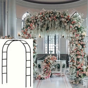 Metal Wedding Arch Flower Stand for Ceremonies with Pink and White Flowers Outdoor Decoration