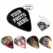 Personalized Guitar Picks with Custom Text Photo or Name in White or Black 3 Thicknesses