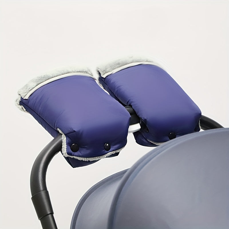 Unisex Windproof Waterproof Gloves with Plush Lining for Stroller Outings