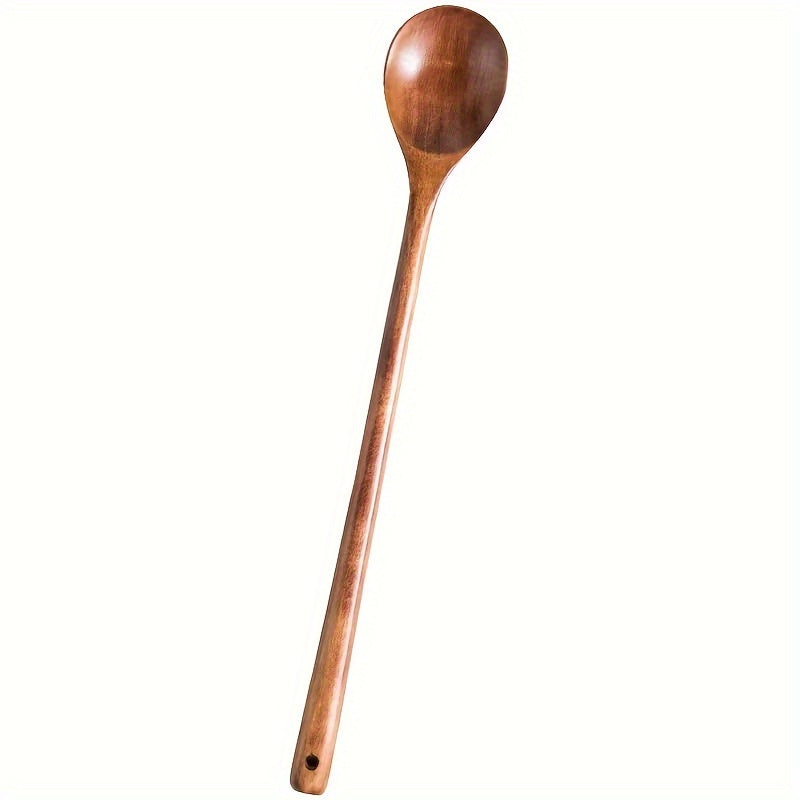Wooden Serving Spoon 13-Inch Long Handle Ergonomic Kitchen Utensil for Cooking and Serving
