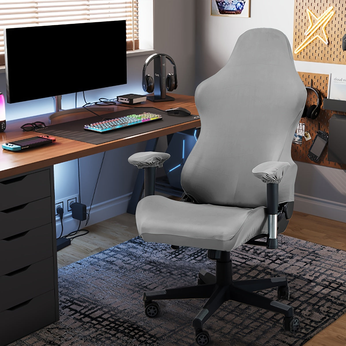 Waterproof Gaming Chair Cover Set with 2 Armrest Covers