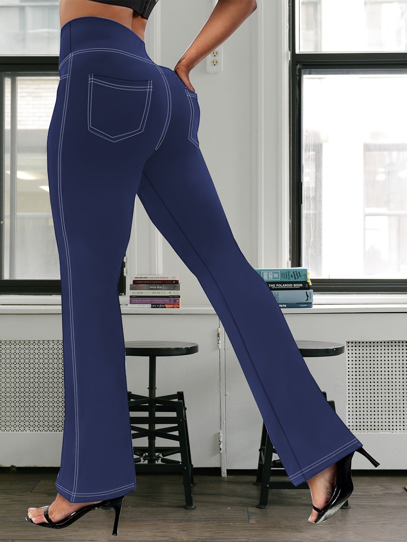 Plus Size High-Waist Flared Jeans 2 Pack Women's Casual Stretchy Pants