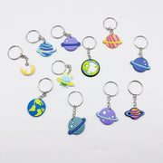 Set of 11 Planet Earth Mars Jupiter Universe Astronaut Keychains for Kids and Collectors